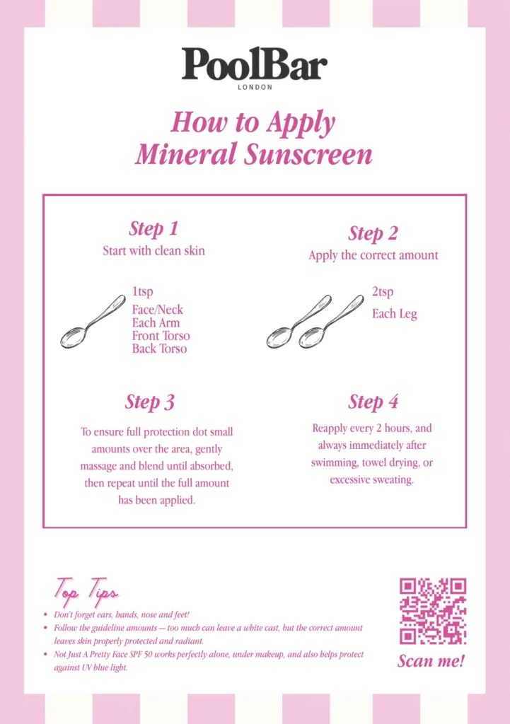 poolbar london's easy guide on how to apply mineral sunscreen