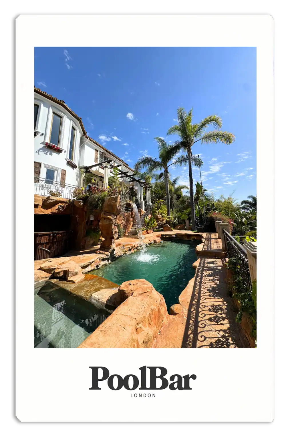 los angeles venue palm trees and fountain polaroid