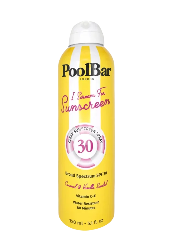 spf 30 clear spray can launch no background